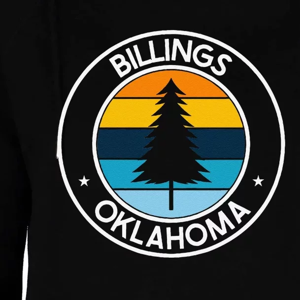 Billings Oklahoma Ok Usa City Pride Retro Sunset Womens Funnel Neck Pullover Hood