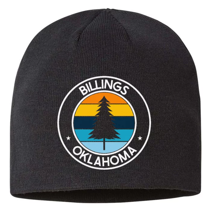 Billings Oklahoma Ok Usa City Pride Retro Sunset 8 1/2in Sustainable Knit Beanie