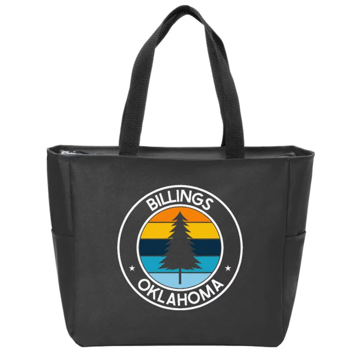 Billings Oklahoma Ok Usa City Pride Retro Sunset Zip Tote Bag