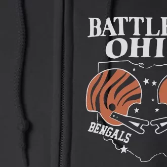 Battle Of Ohio Bengal And Browns Full Zip Hoodie