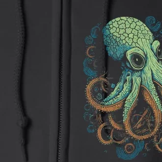 Beautiful Octopus Ocean Animal Lover Artistic Graphic Full Zip Hoodie