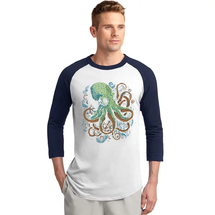 Beautiful Octopus Ocean Animal Lover Artistic Graphic Baseball Sleeve Shirt