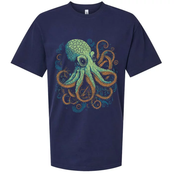 Beautiful Octopus Ocean Animal Lover Artistic Graphic Sueded Cloud Jersey T-Shirt