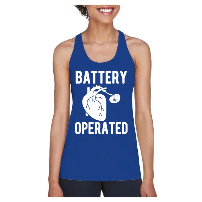 Battery Operated Open Heart Surgery Survivor Cool Gift Women's Racerback Tank