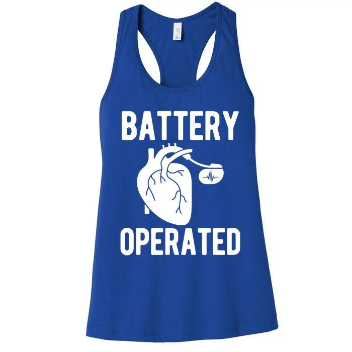 Battery Operated Open Heart Surgery Survivor Cool Gift Women's Racerback Tank