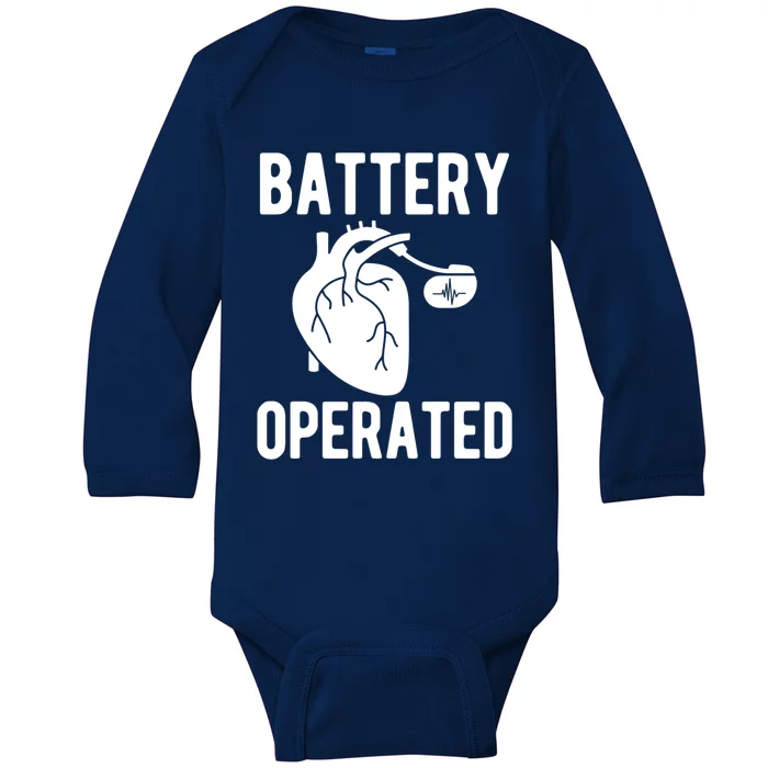 Battery Operated Open Heart Surgery Survivor Cool Gift Baby Long Sleeve Bodysuit