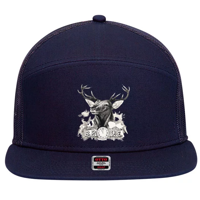 Benevolent Order Of Elks Bpoe Lodge 123 7 Panel Mesh Trucker Snapback Hat