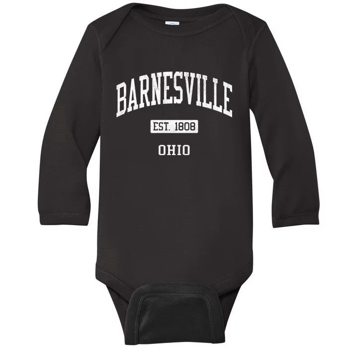 Barnesville Ohio Oh Js04 Vintage Athletic Sports Baby Long Sleeve Bodysuit