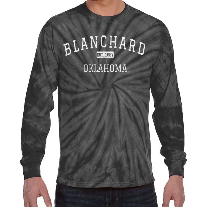 Blanchard Oklahoma Ok Vintage Tie-Dye Long Sleeve Shirt