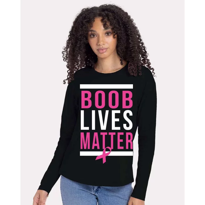 Boob Lives Matter Breast Cancer Awareness Womens Cotton Relaxed Long Sleeve T-Shirt