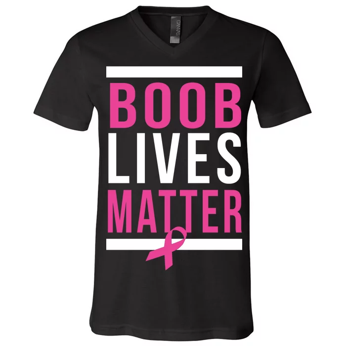 Boob Lives Matter Breast Cancer Awareness V Neck T Shirt Teeshirtpalace 