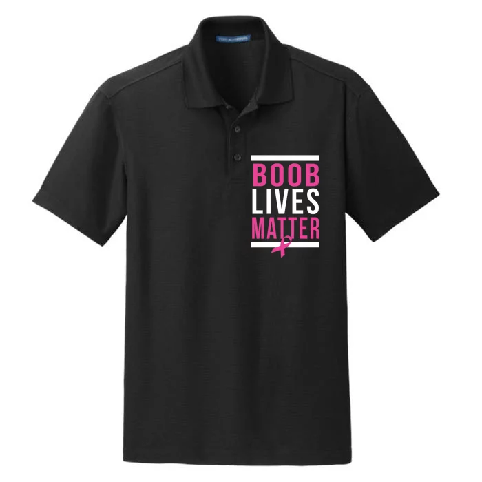 Boob Lives Matter Breast Cancer Awareness Dry Zone Grid Performance Polo