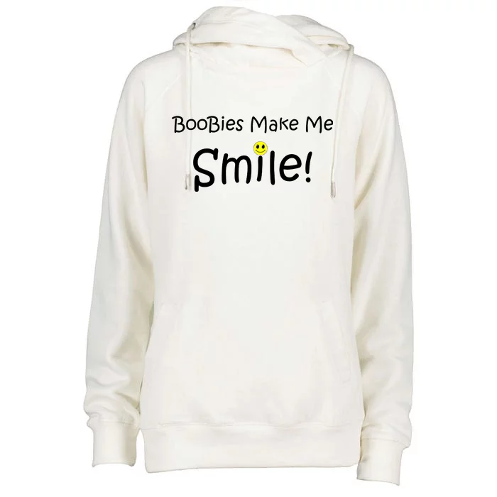 Boobies Make Me Smile Womens Funnel Neck Pullover Hood