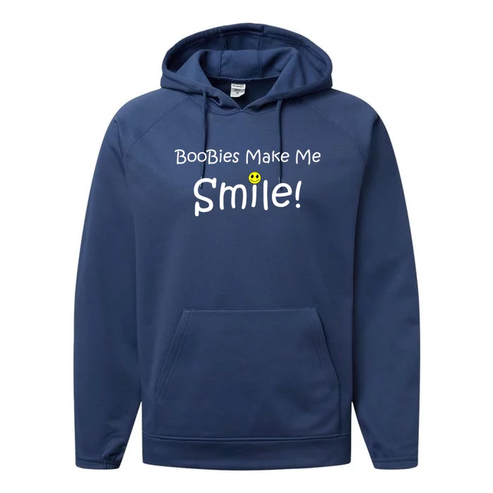 Boobies Make Me Smile Performance Fleece Hoodie