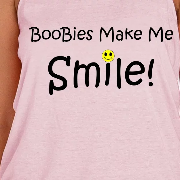 Boobies Make Me Smile Women's Knotted Racerback Tank