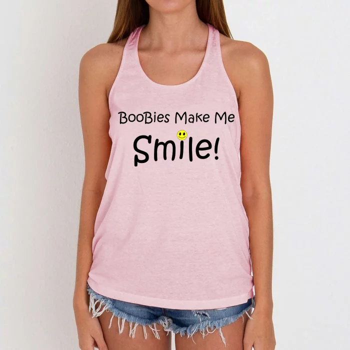 Boobies Make Me Smile Women's Knotted Racerback Tank