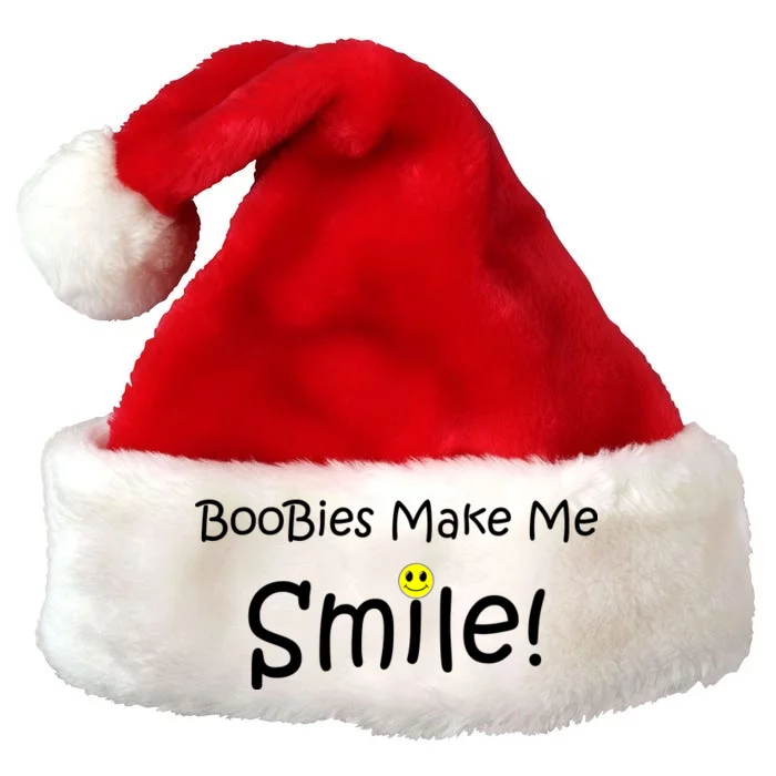 Boobies Make Me Smile Premium Christmas Santa Hat