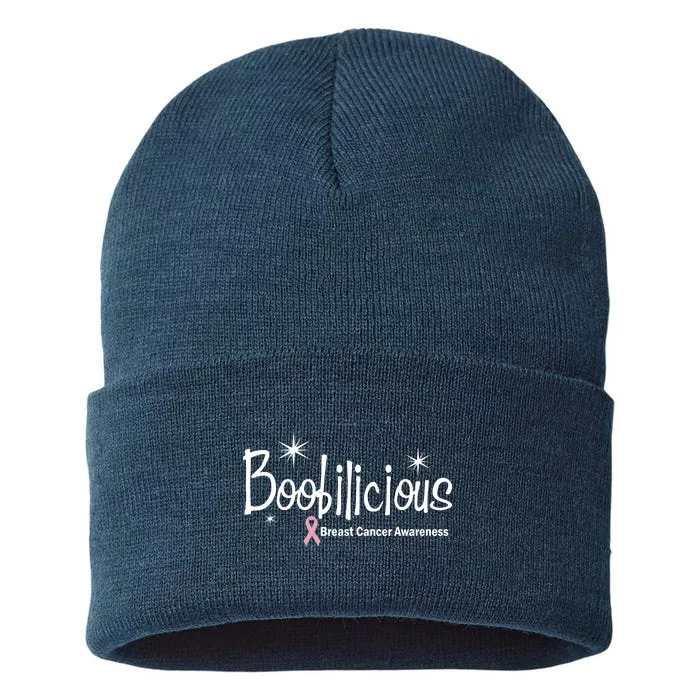 Boobilicious Breast Cancer Awareness Sustainable Knit Beanie