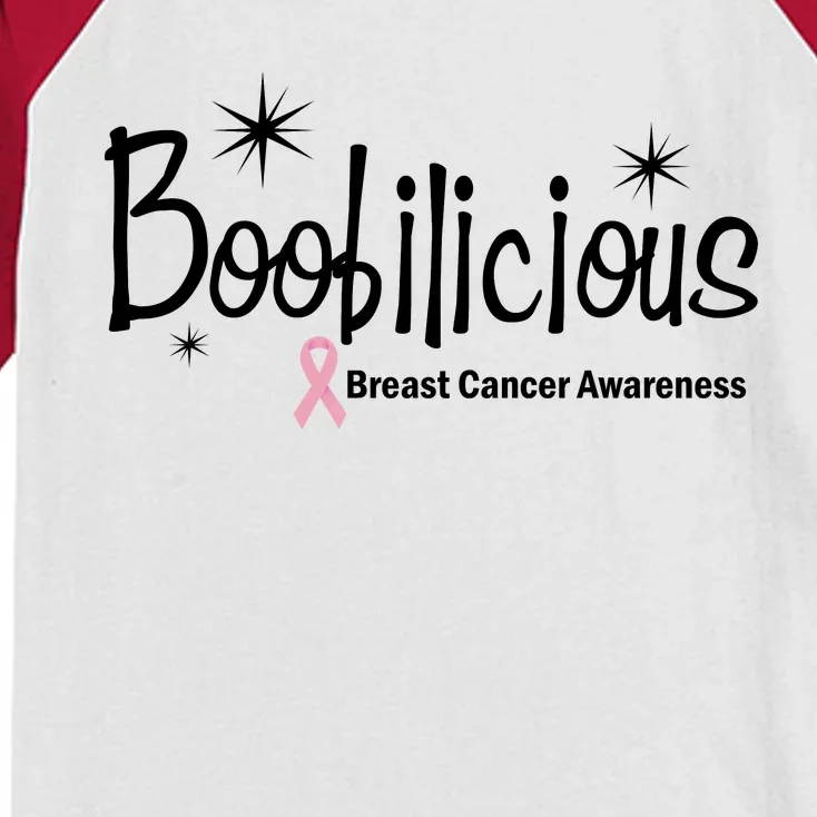 Boobilicious Breast Cancer Awareness Kids Colorblock Raglan Jersey