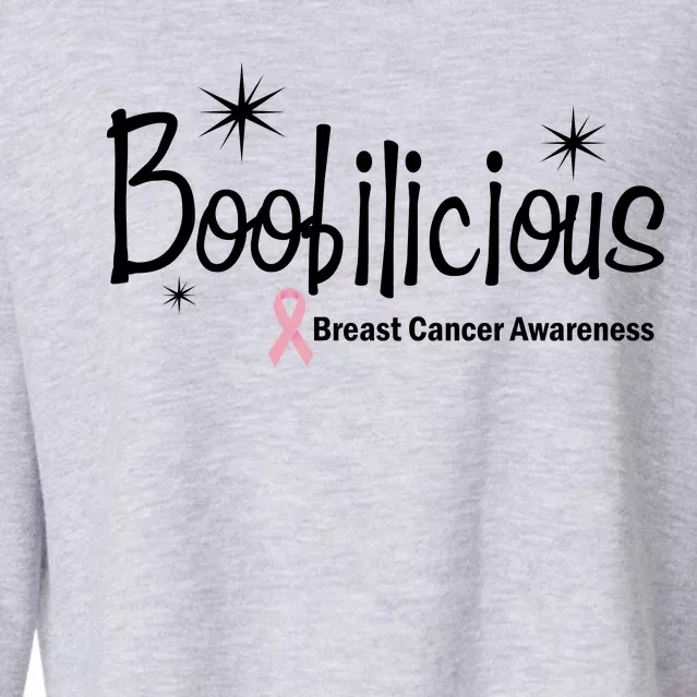 Boobilicious Breast Cancer Awareness Cropped Pullover Crew