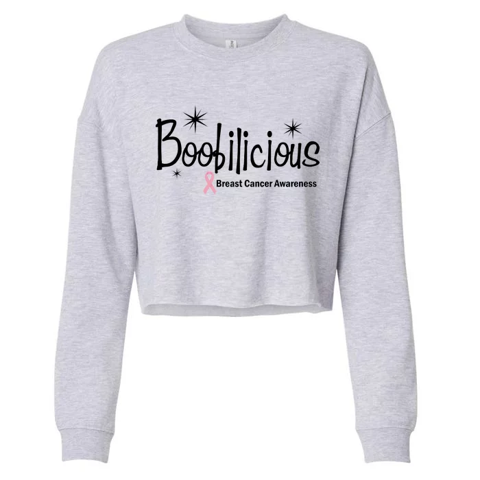 Boobilicious Breast Cancer Awareness Cropped Pullover Crew