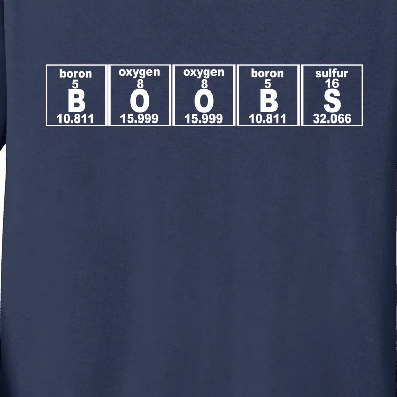 Boobs Breasts Periodic Table Kids Long Sleeve Shirt