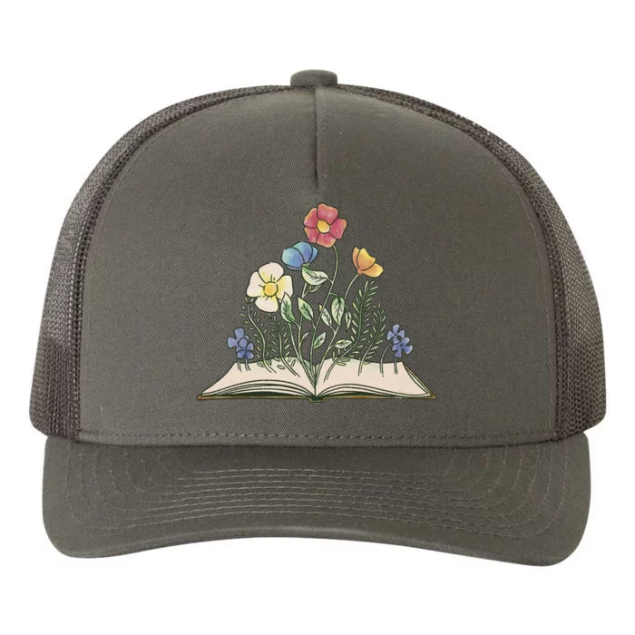 Book With Flowers Yupoong Adult 5-Panel Trucker Hat