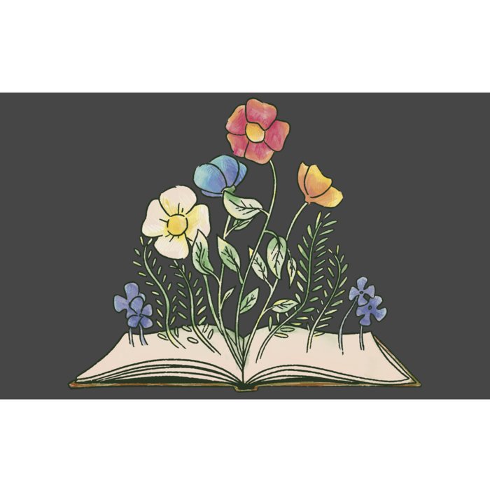 Book With Flowers Bumper Sticker