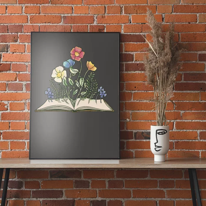 Book With Flowers Poster