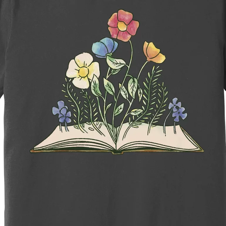 Book With Flowers Premium T-Shirt