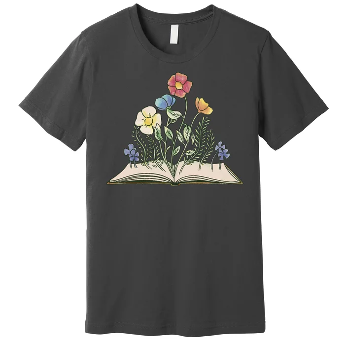 Book With Flowers Premium T-Shirt