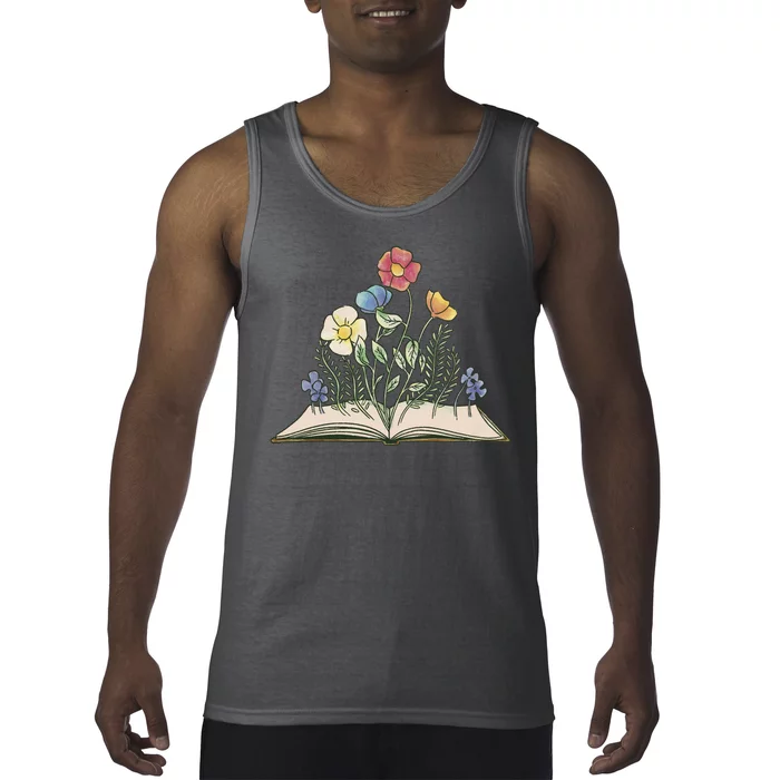 Book With Flowers Tank Top