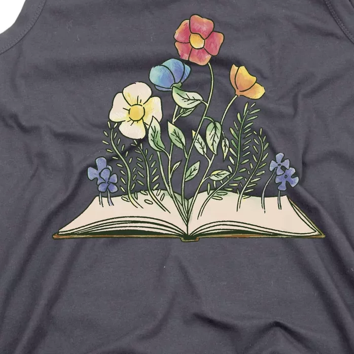 Book With Flowers Tank Top