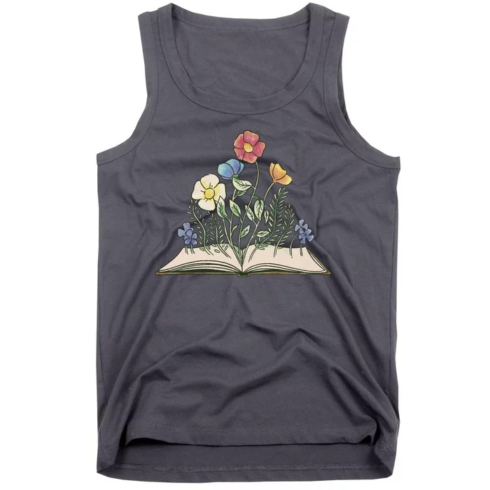 Book With Flowers Tank Top