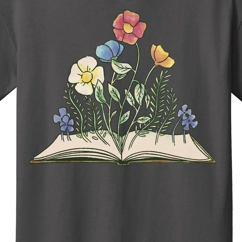 Book With Flowers Kids T-Shirt