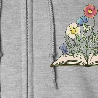 Book With Flowers Full Zip Hoodie