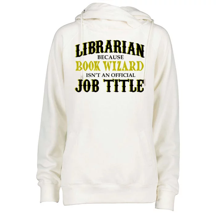 Book Wizard Librarian Womens Funnel Neck Pullover Hood