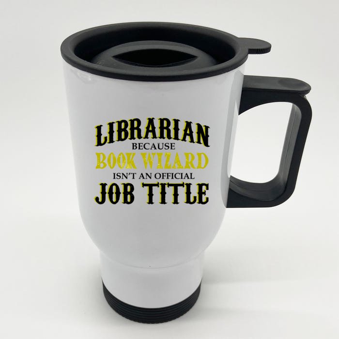 Book Wizard Librarian Front & Back Stainless Steel Travel Mug