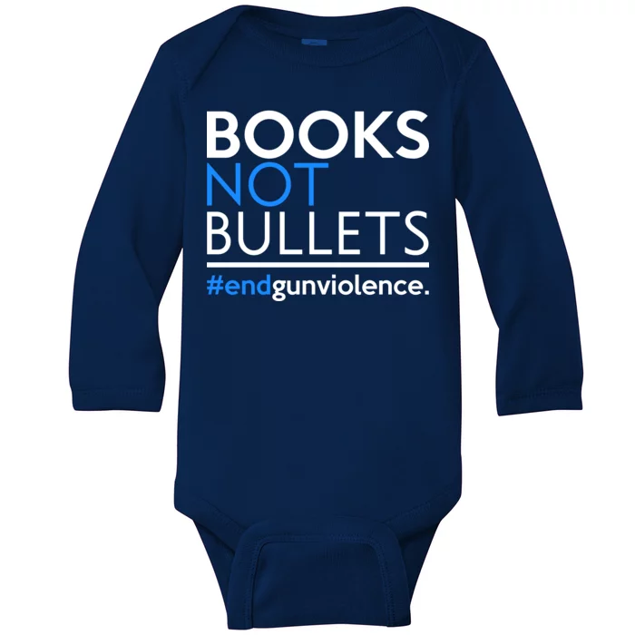 Books Not Bullets Baby Long Sleeve Bodysuit