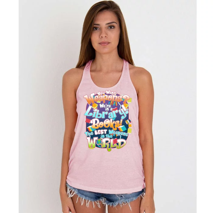 Books The Best Weapons In The  World Women's Knotted Racerback Tank