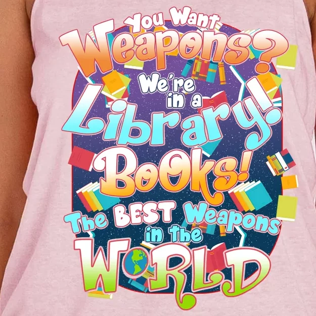 Books The Best Weapons In The  World Women's Knotted Racerback Tank