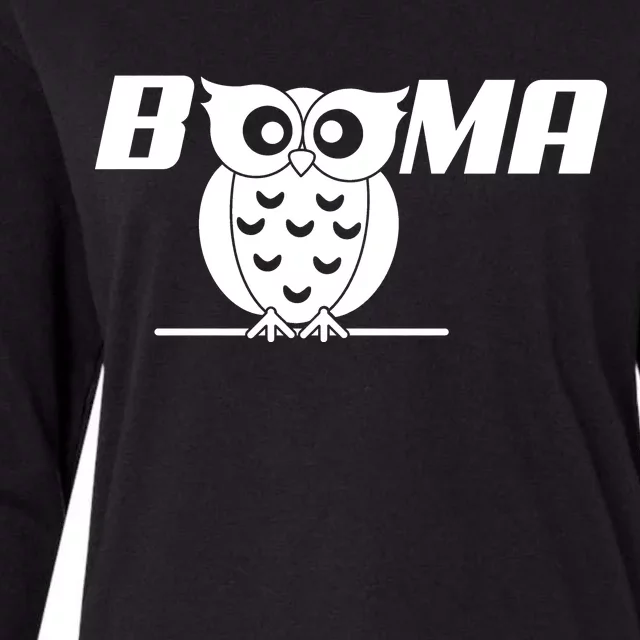 Booma Owl Womens Cotton Relaxed Long Sleeve T-Shirt