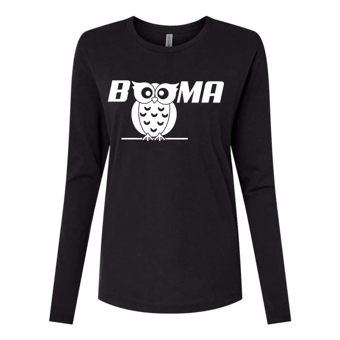 Booma Owl Womens Cotton Relaxed Long Sleeve T-Shirt