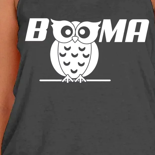 Booma Owl Women's Knotted Racerback Tank