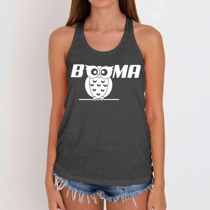 Booma Owl Women's Knotted Racerback Tank