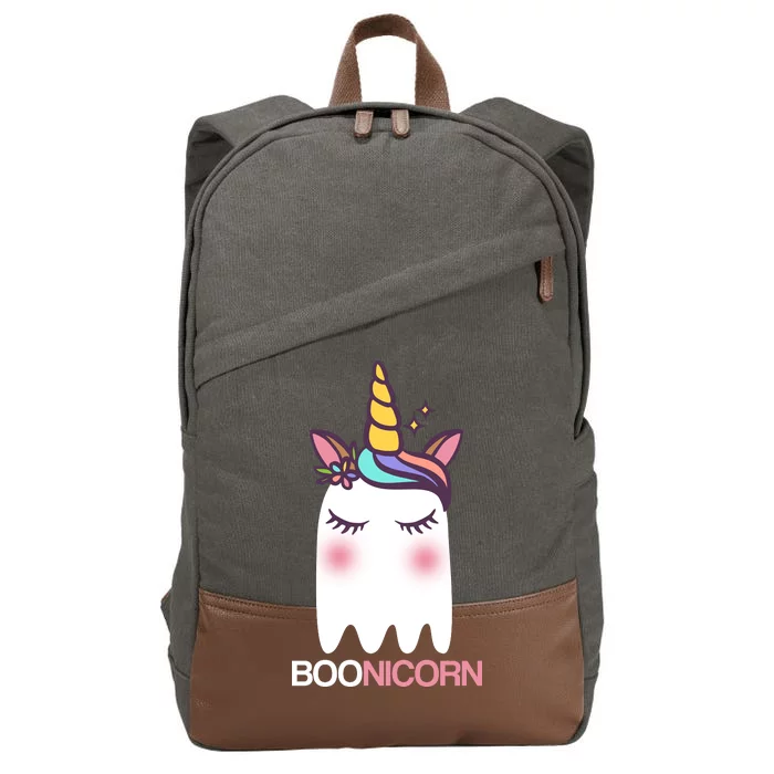 Boonicorn Halloween Unicorn Ghost Cotton Canvas Backpack