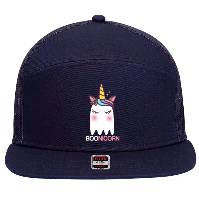 Boonicorn Halloween Unicorn Ghost 7 Panel Mesh Trucker Snapback Hat