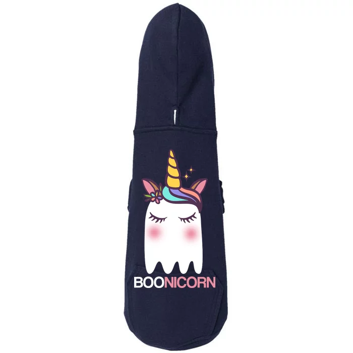 Boonicorn Halloween Unicorn Ghost Doggie 3-End Fleece Hoodie