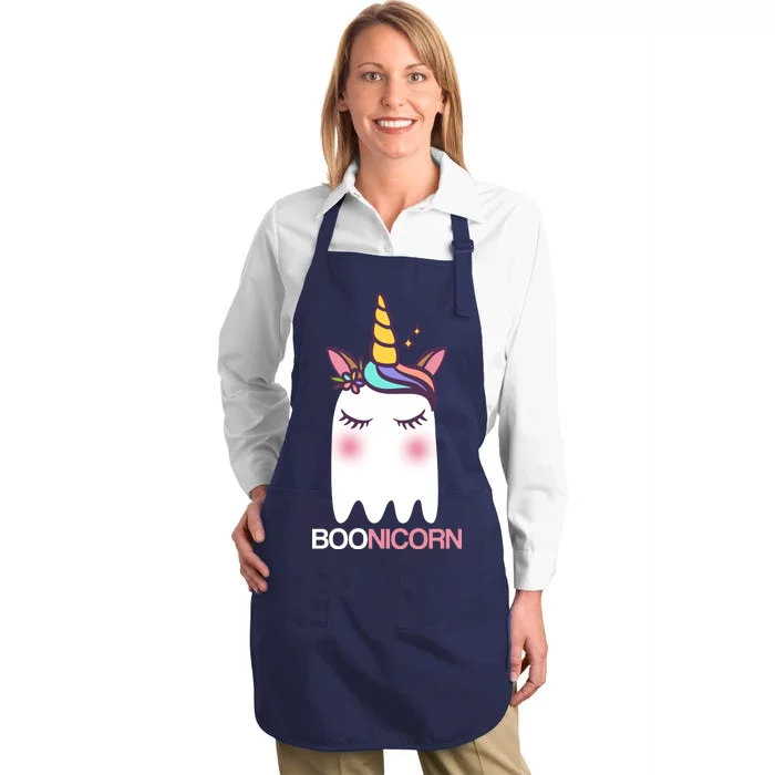 Boonicorn Halloween Unicorn Ghost Full-Length Apron With Pocket