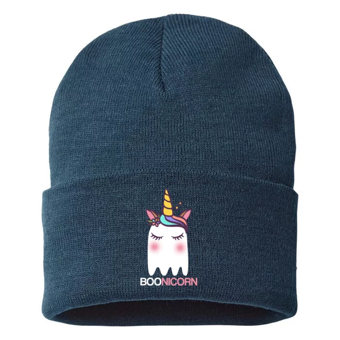 Boonicorn Halloween Unicorn Ghost Sustainable Knit Beanie